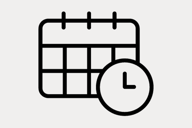 A calendar with an overlapping clock